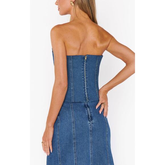 Show Me Your Mumu Baton Rouge Top in Blue Indigo L - Picture 5 of 10